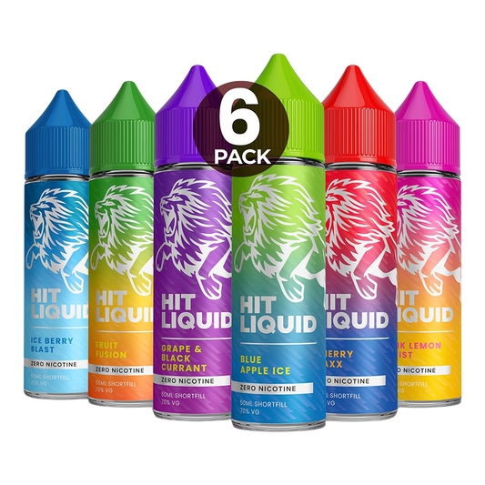 Hit Liquid Unique Flavours (Zero Nicotine) - 6 Packs (50ml)